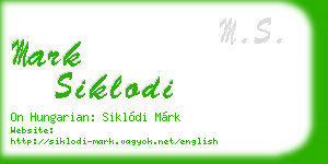 mark siklodi business card